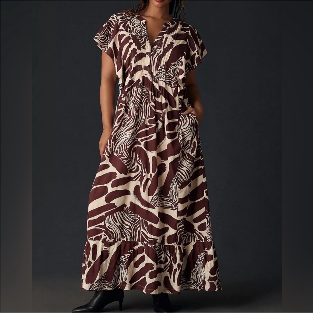 Maeve by Anthropologie Cassandra Safari Print Maxi Dress